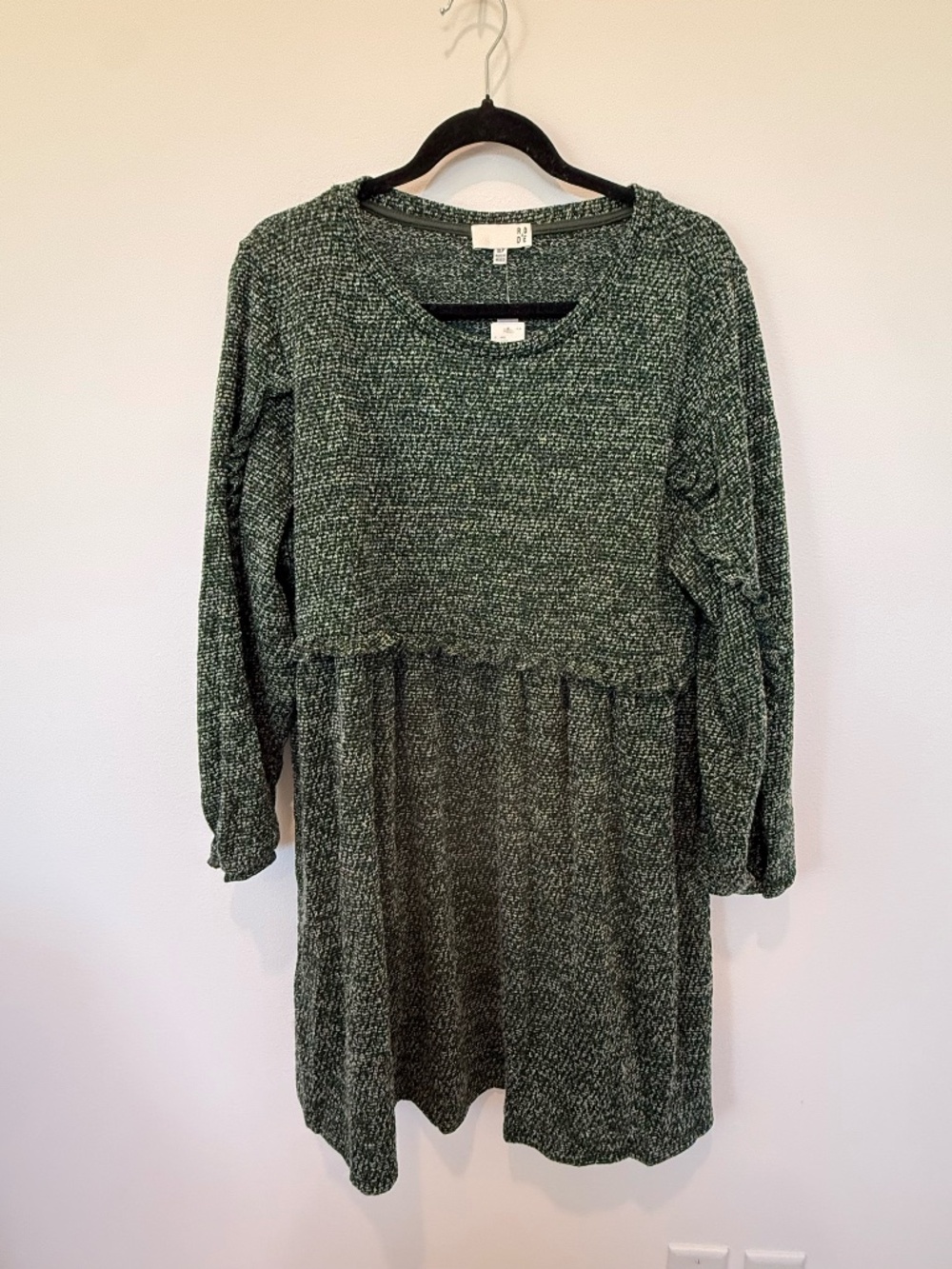 Anthropologie RO+DE Stella Long Sleeve Ruffled Sweater Knit Dress Size XLP NEW